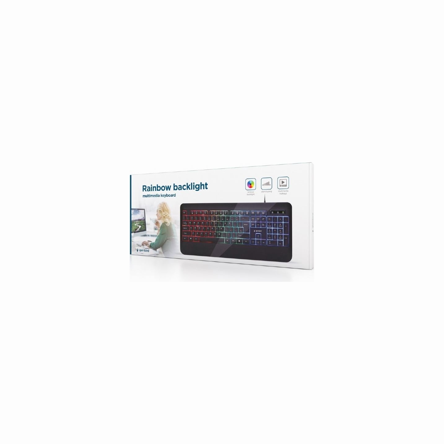 Gembird | Multimedia Keyboard | KB-UML-03 | Multimedia | Wired | US | Black