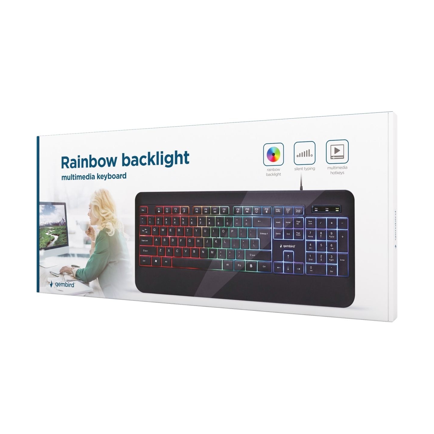 Gembird | Multimedia Keyboard | KB-UML-03 | Multimedia | Wired | US | Black
