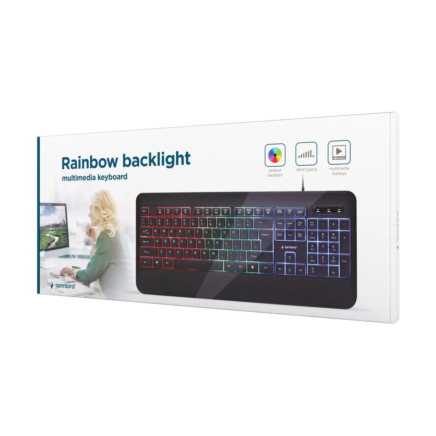 Gembird | Multimedia Keyboard | KB-UML-03 | Multimedia | Wired | US | Black