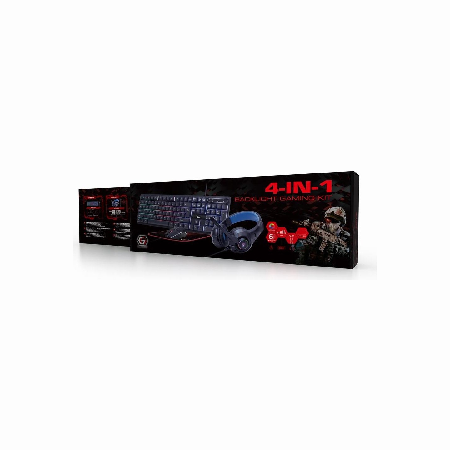 Gembird KEYBOARD USB GAMING KIT ENG/GHOST GGS-UMGL4-02 GEMBIRD