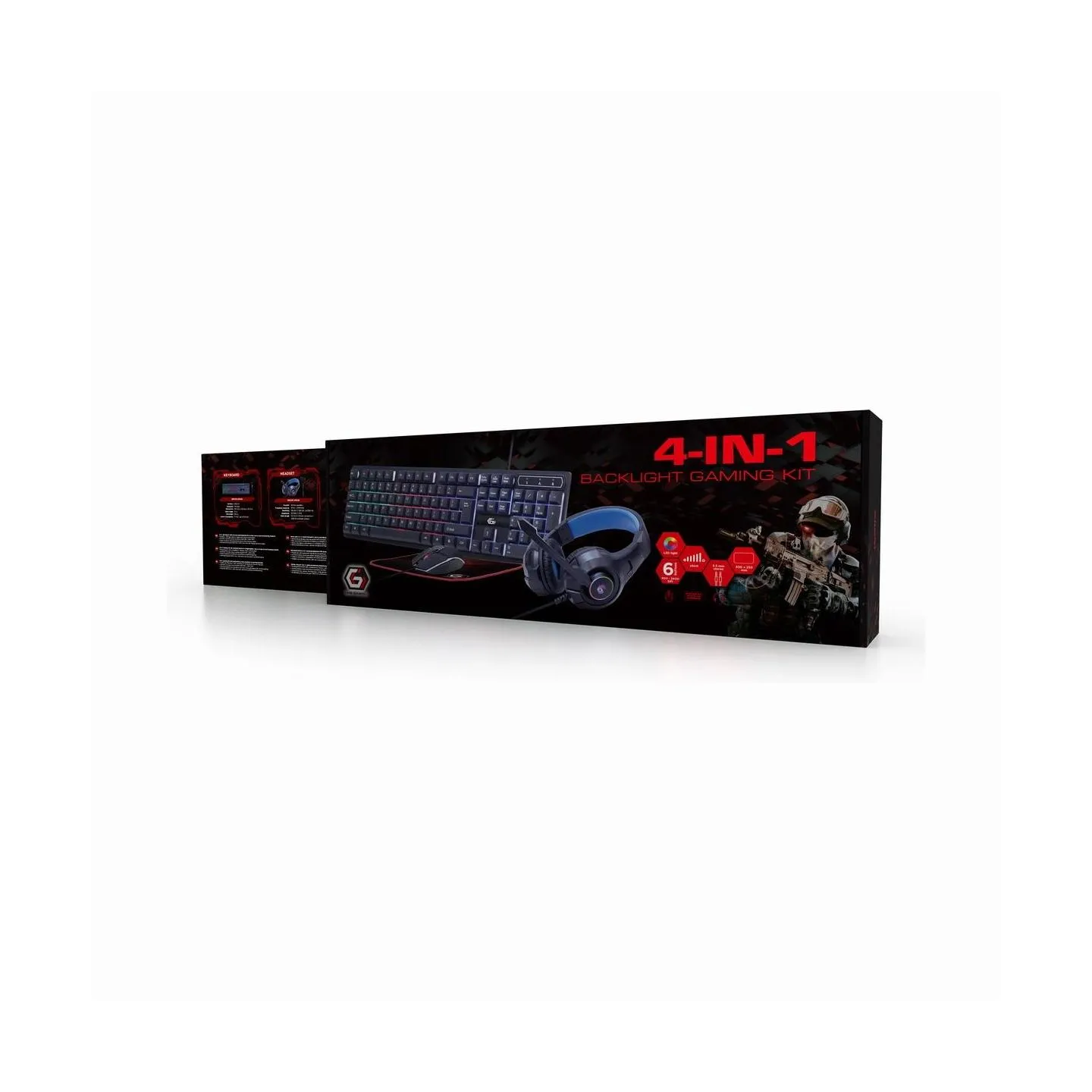 Gembird KEYBOARD USB GAMING KIT ENG/GHOST GGS-UMGL4-02 GEMBIRD