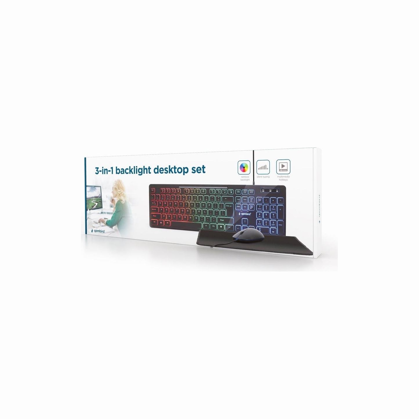 Gembird KEYBOARD +MOUSE USB ENG/KBS-UML-01 GEMBIRD