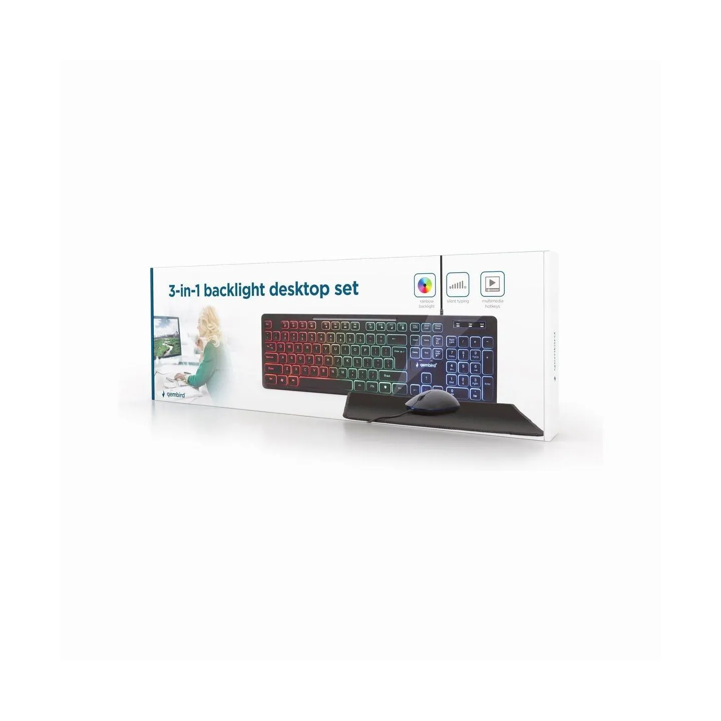 Gembird KEYBOARD +MOUSE USB ENG/KBS-UML-01 GEMBIRD