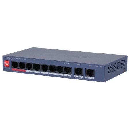 Dahua Switch|DAHUA|DH-CS4010-8ET2GT-110|Switch layer L2|8xRJ-45 ports|RJ-45 Ports Type Fast Ethernet (10/100)|2xGigabit Ethernet