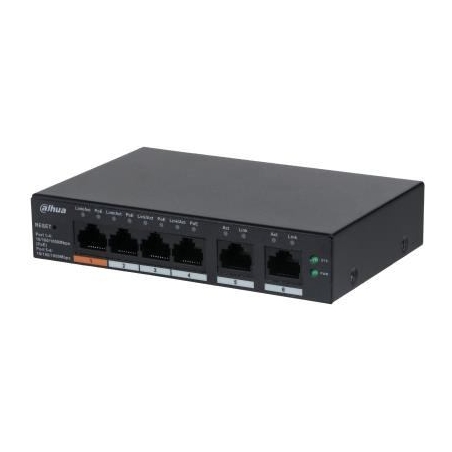 Dahua Switch|DAHUA|CS4006-4GT-60|Type L2|Desktop/pedestal|PoE ports 4|60 Watts|DH-CS4006-4GT-60