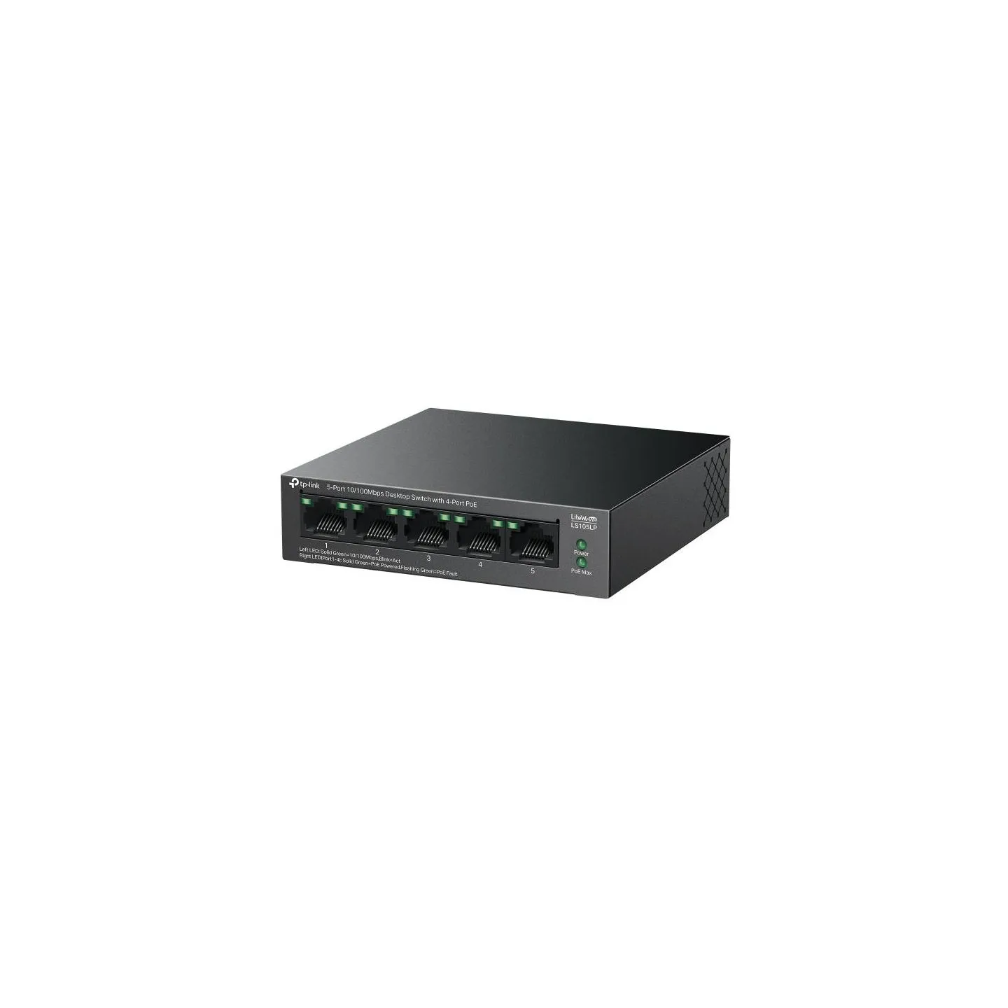 Tp-Link | 5-Port 10/100Mbps Switch with 4-Port PoE | LS105LP | Unmanaged | Desktop