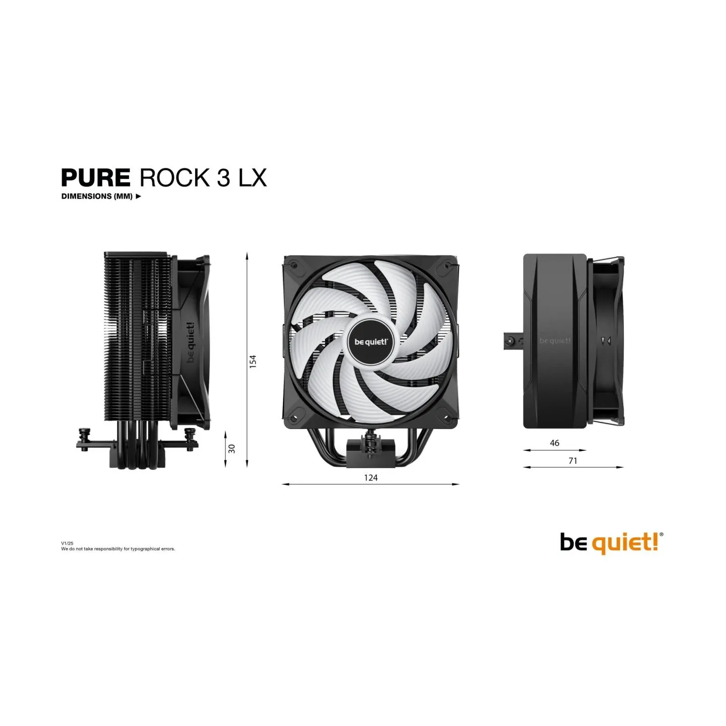 Be Quiet CPU COOLER S_MULTI/PURE ROCK 3 LX BK040 BE QUIET