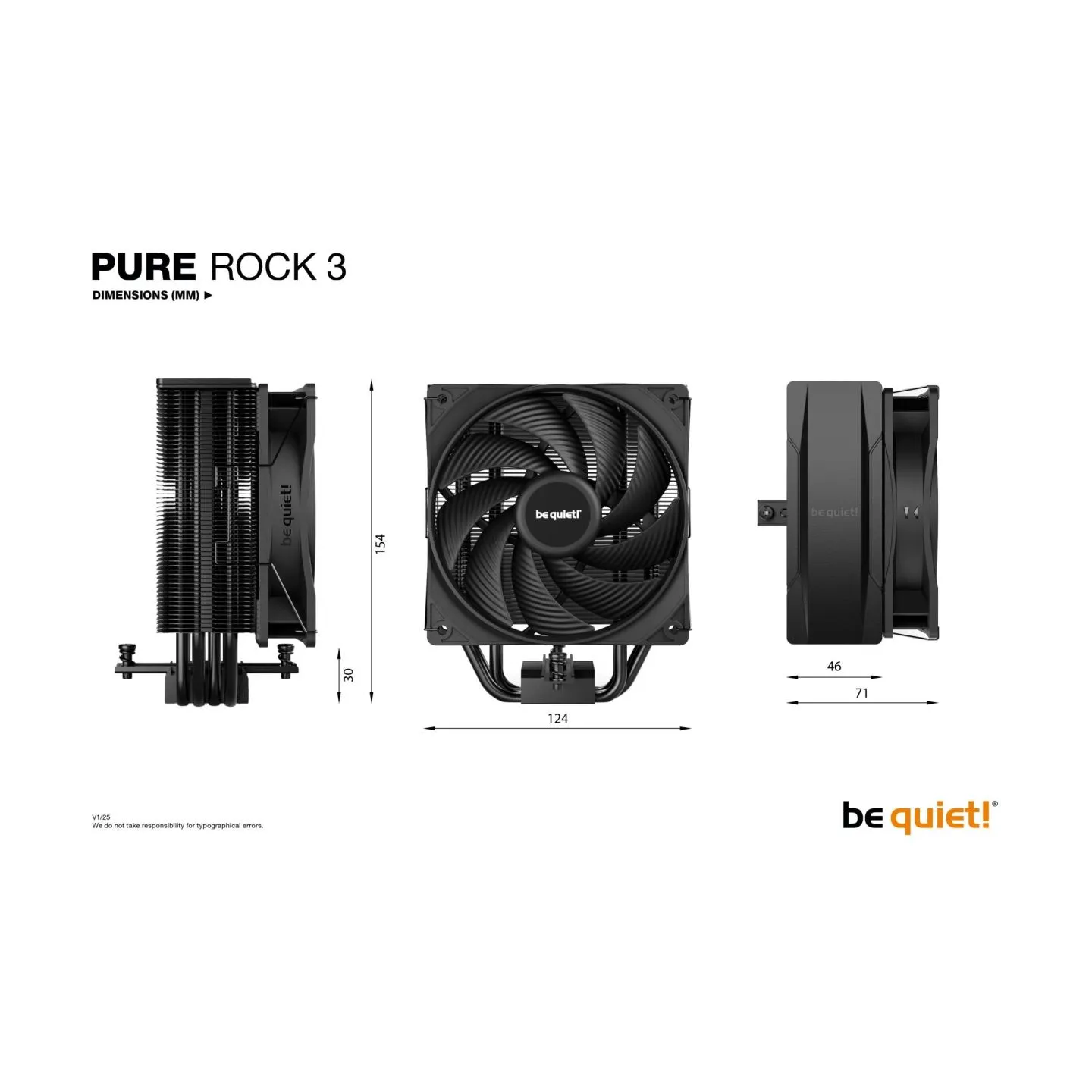 Be Quiet CPU COOLER S_MULTI/PURE ROCK 3 BK039 BE QUIET