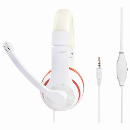 Gembird | Stereo Headset | MHS 03 WTRD | 3.5 mm | White with Red Ring | Headset