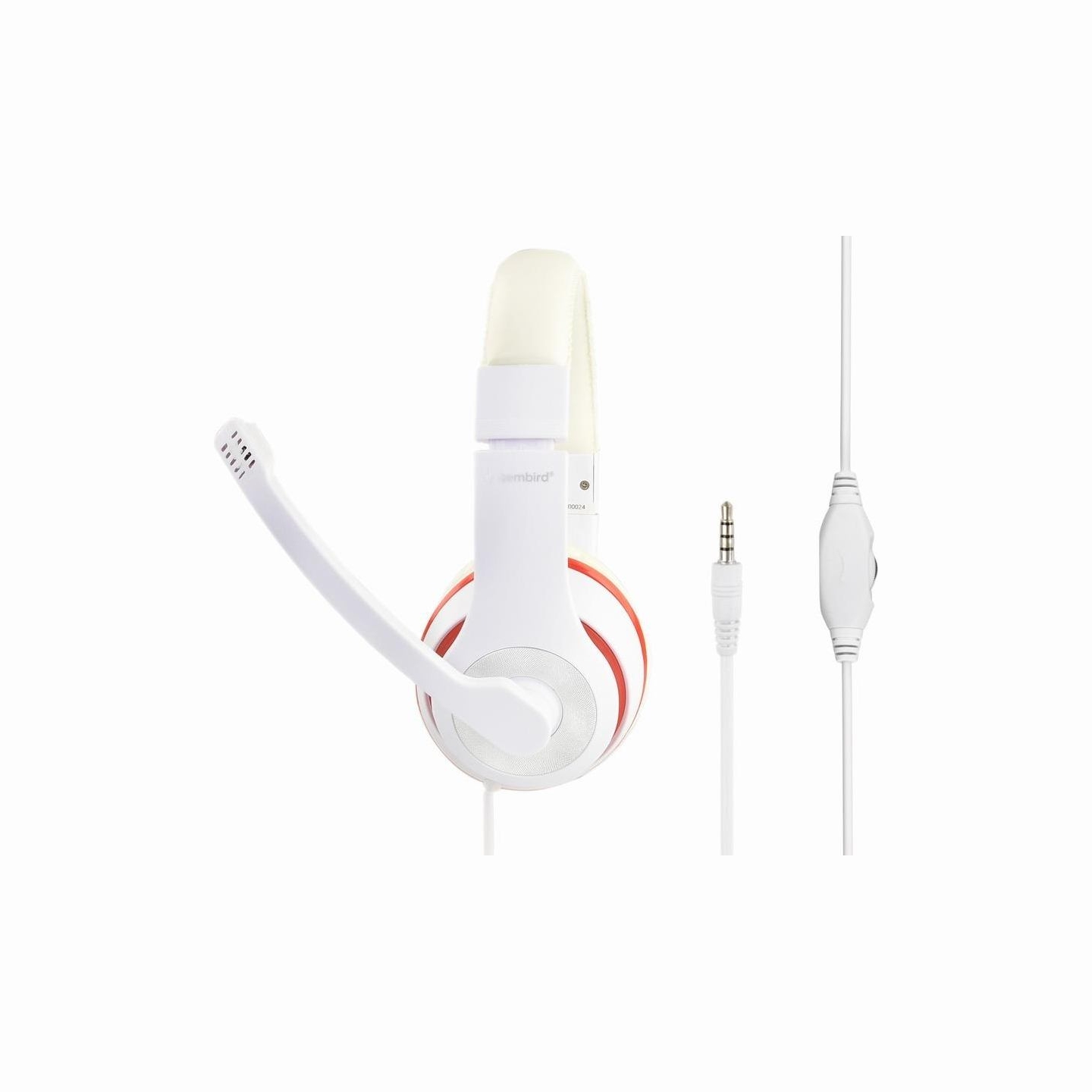 Gembird | Stereo Headset | MHS 03 WTRD | 3.5 mm | White with Red Ring | Headset