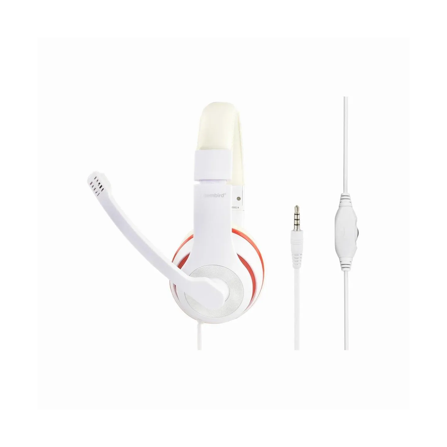 Gembird | Stereo Headset | MHS 03 WTRD | 3.5 mm | White with Red Ring | Headset