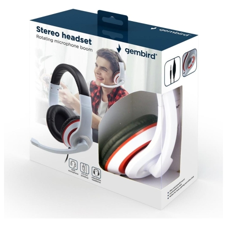 Gembird HEADSET STEREO WHITE/MHS-03-WTRDBK GEMBIRD