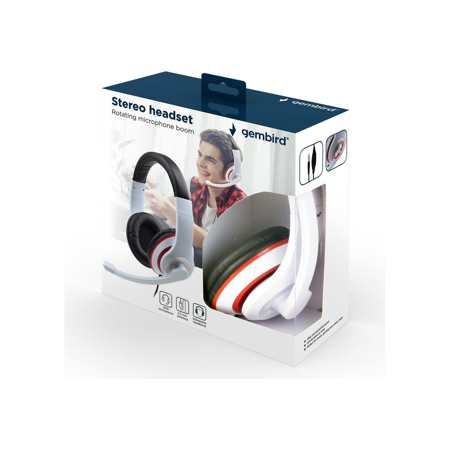 Gembird HEADSET STEREO WHITE/MHS-03-WTRDBK GEMBIRD
