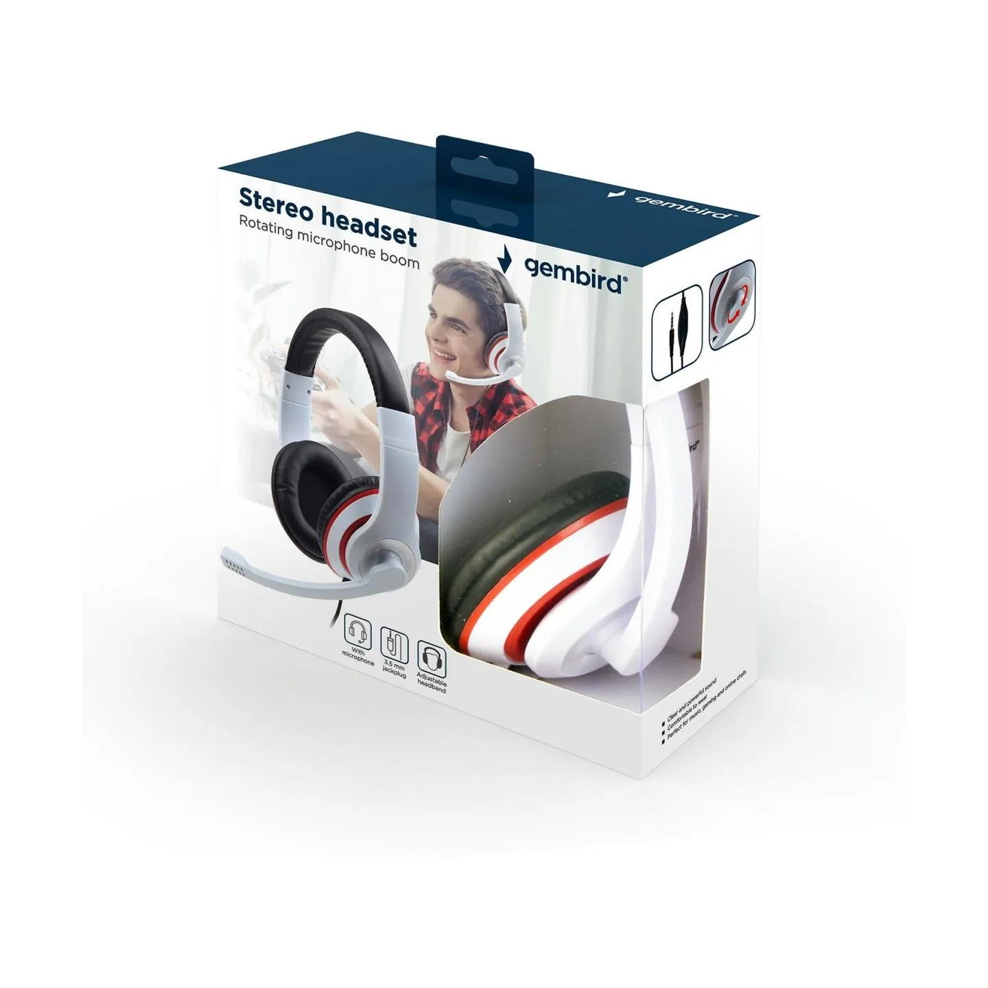 Gembird HEADSET STEREO WHITE/MHS-03-WTRDBK GEMBIRD