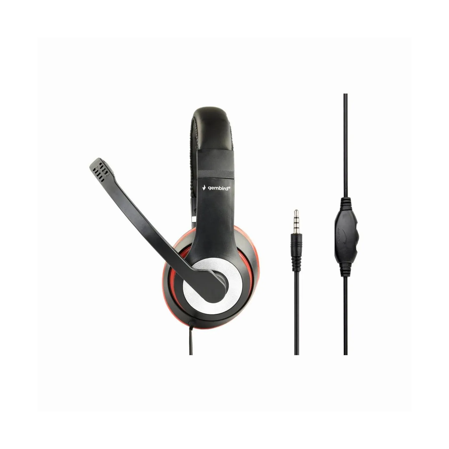 Gembird | Stereo headset | MHS-03-BKRD | On-Ear | Built-in microphone | 3.5 mm