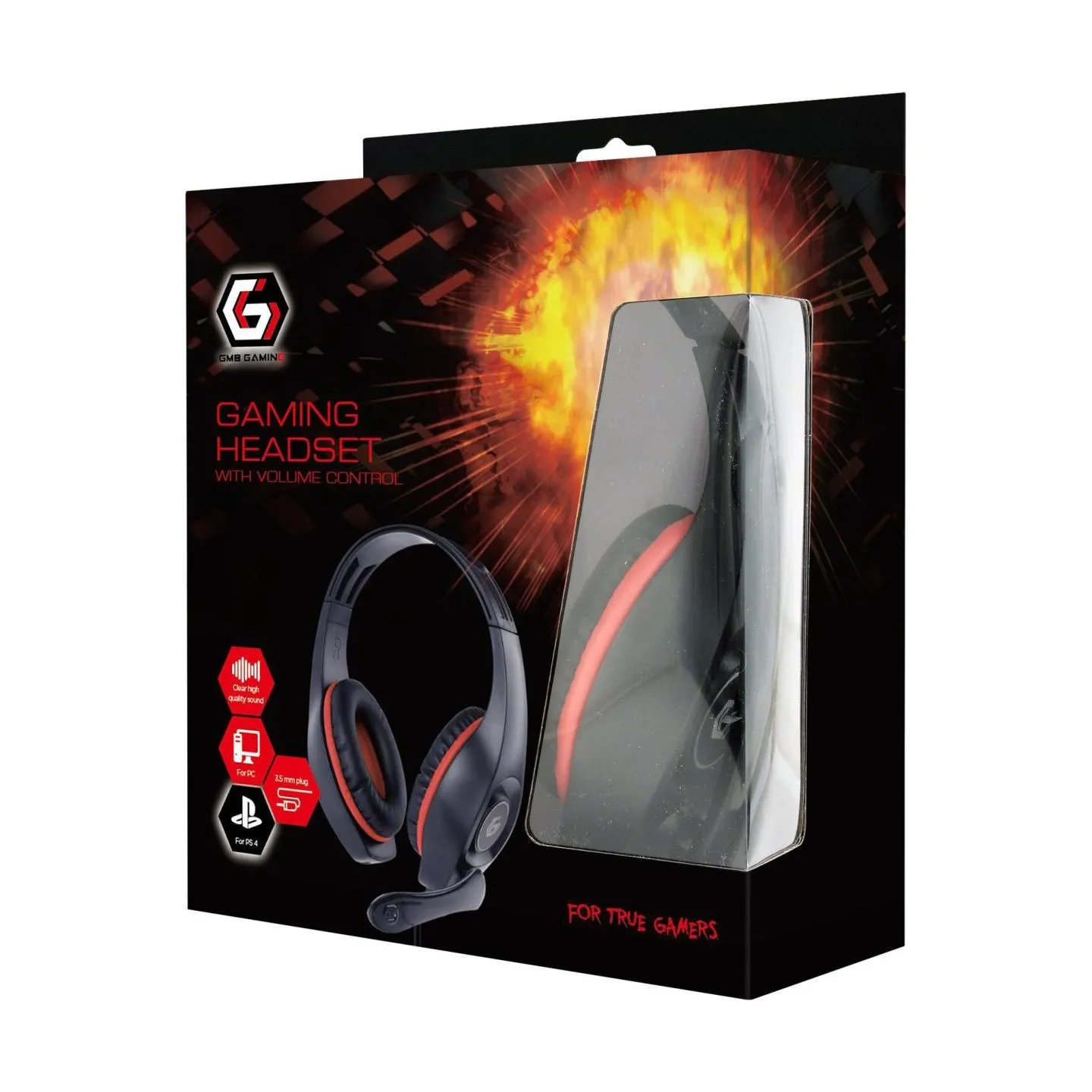 Gembird | Gaming headset with volume control | GHS-05-R | Wired | Over-Ear