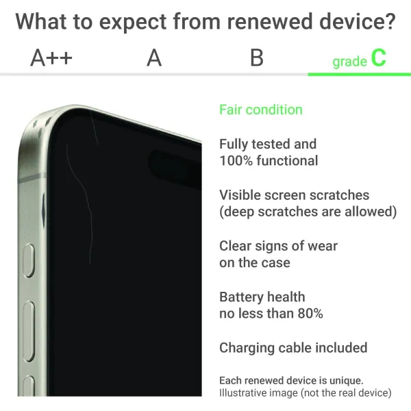 Apple Renewed Grade C | Apple iPhone 16 Pro | Natural Titanium | 6.3 " | OLED | 256 GB | 5G | iOS