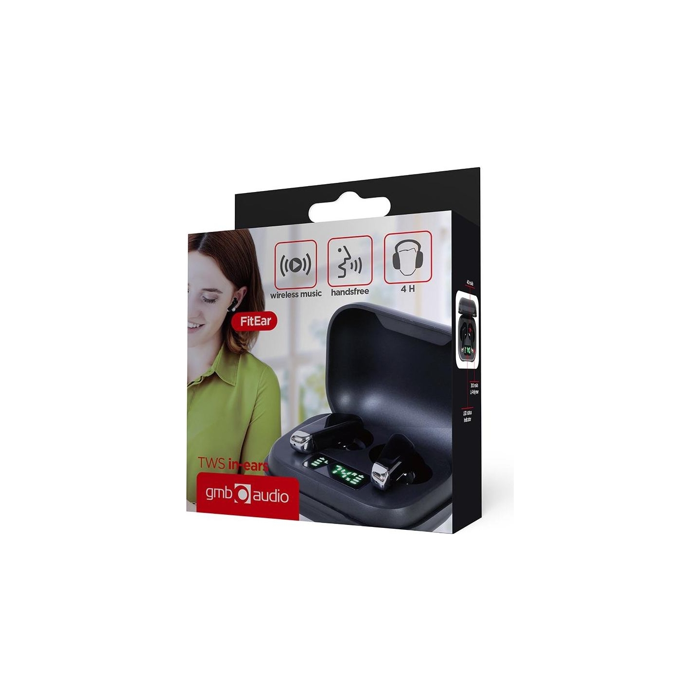 Gembird HEADSET BLUETOOTH IN-EAR/TWS BLACK FITEAR-X300B GEMBIRD