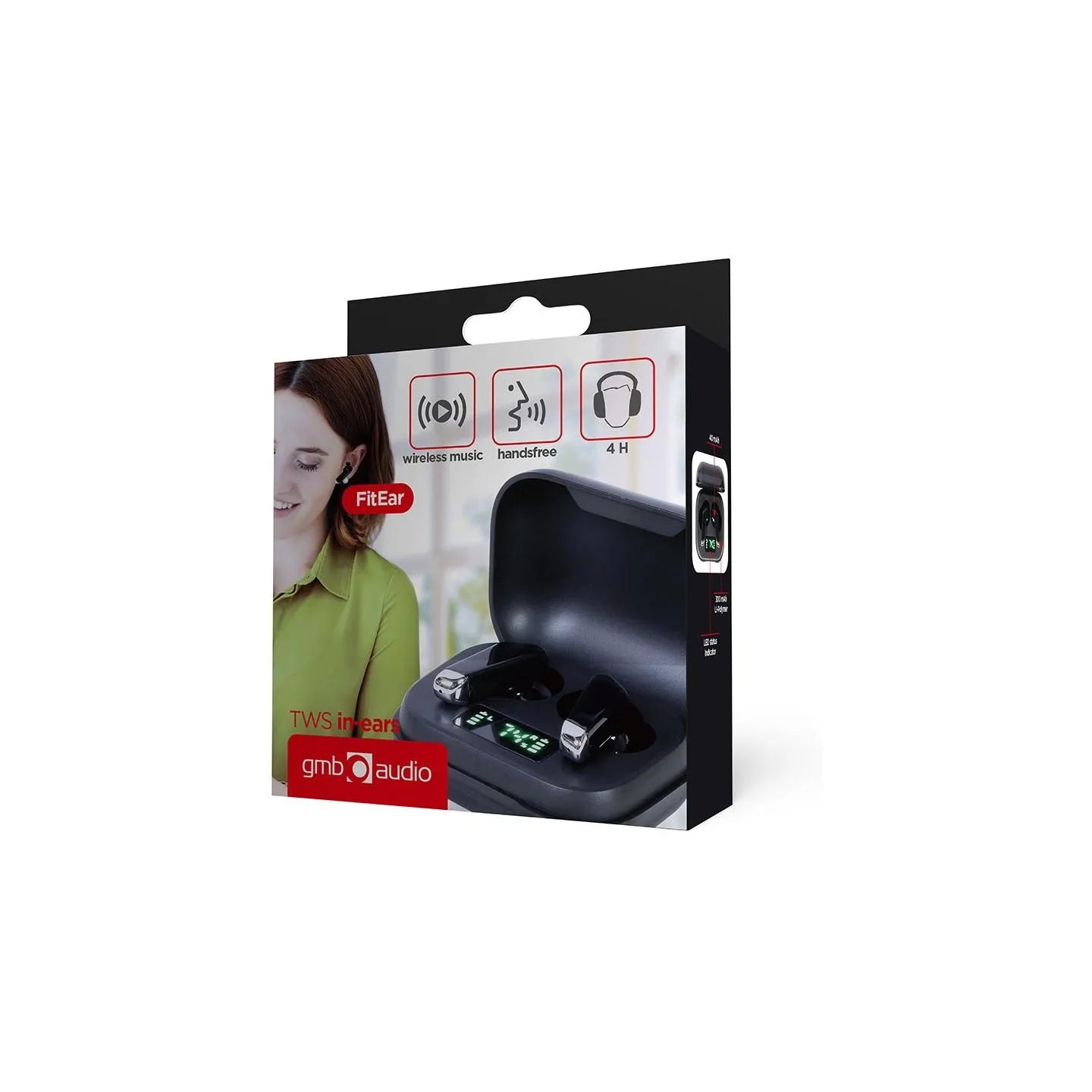 Gembird HEADSET BLUETOOTH IN-EAR/TWS BLACK FITEAR-X300B GEMBIRD
