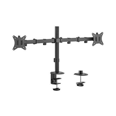 Gembird Adjustable desk 2-display mounting arm (rotate, tilt, swivel), 17 inches-32 inches, up to 9 kg