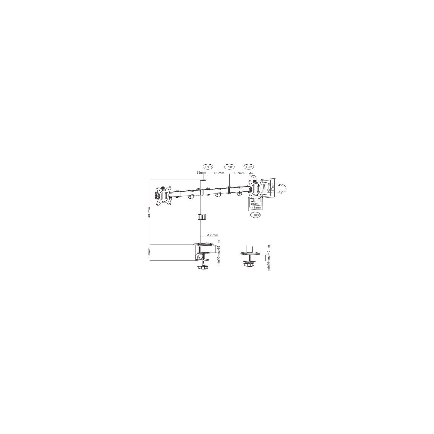 Gembird DISPLAY ACC MOUNTING ARM/17-32" MA-D2-01 GEMBIRD