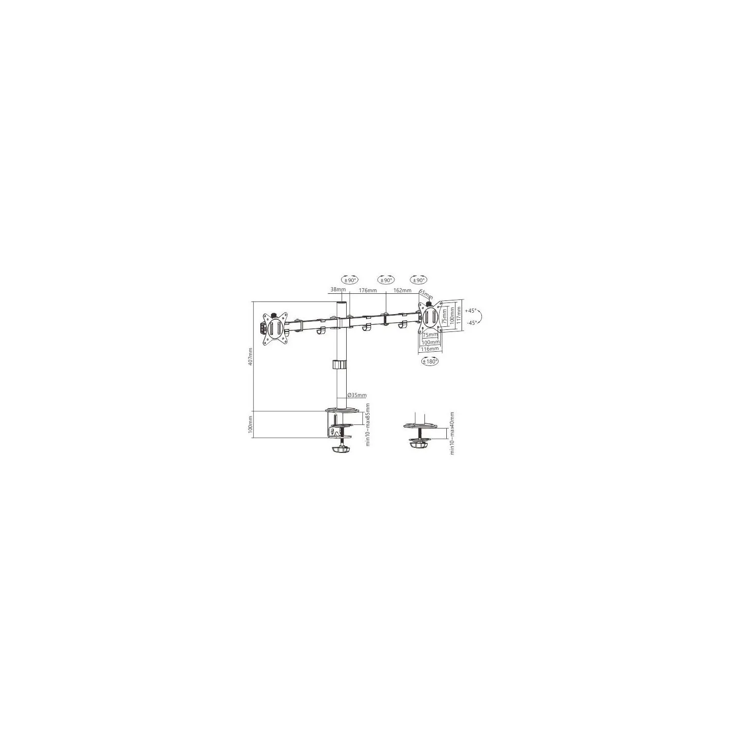 Gembird DISPLAY ACC MOUNTING ARM/17-32" MA-D2-01 GEMBIRD