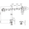 Gembird Adjustable desk 2-display mounting arm (rotate, tilt, swivel), 17 inches-32 inches, up to 9 kg