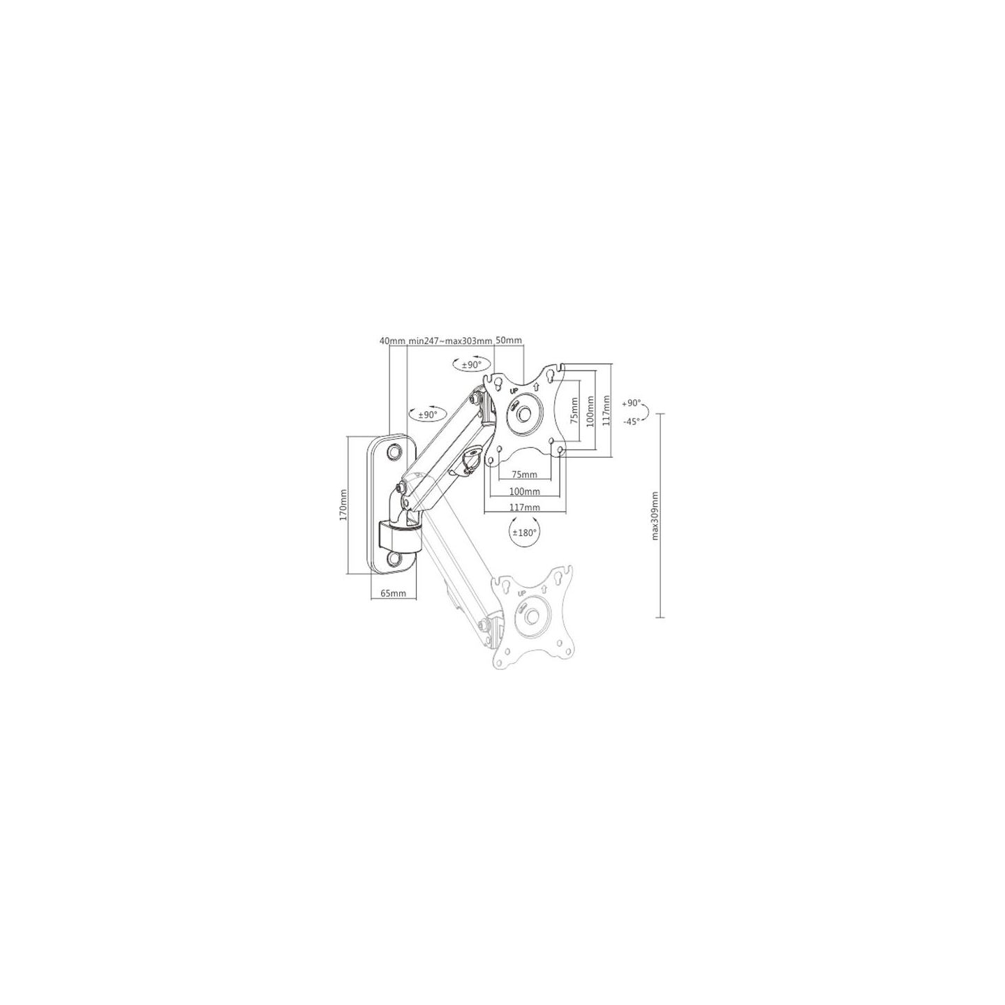 Gembird DISPLAY ACC MOUNTING ARM 27"/MA-WA1-01 GEMBIRD