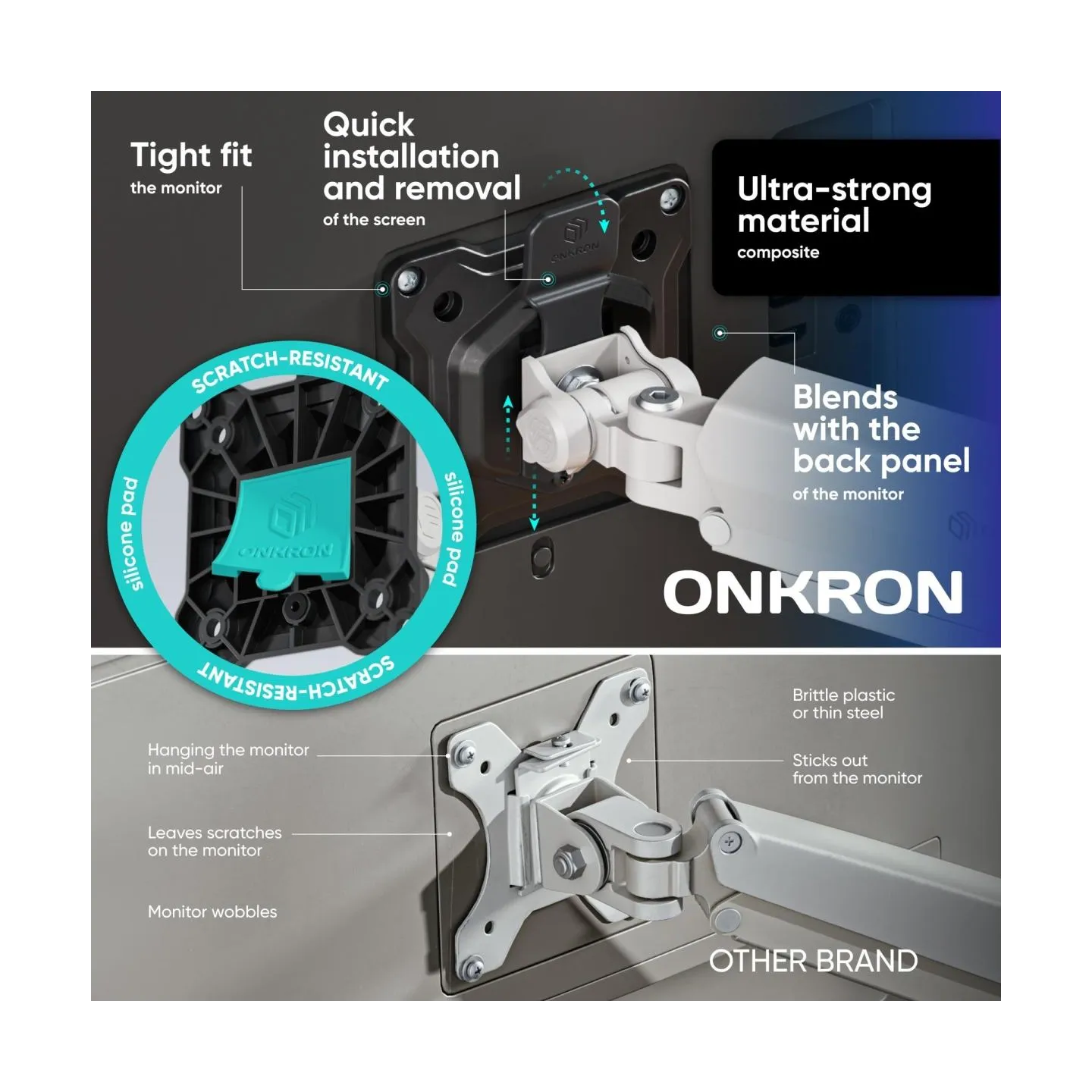 Onkron MONITOR ACC DESK MOUNT/13-32" BLK/WHT G80-BW ONKRON