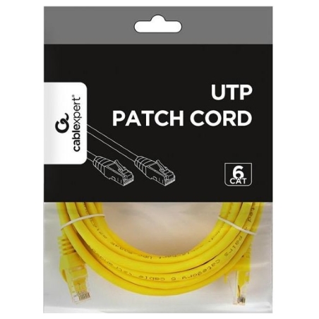 Gembird PATCH CABLE CAT6 UTP 5M/YELLOW PP6U-5M/Y GEMBIRD
