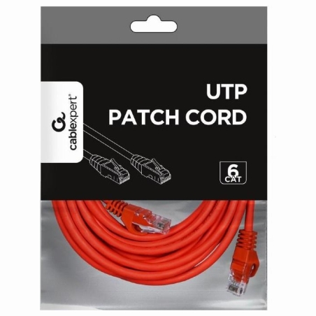 Gembird PATCH CABLE CAT6 UTP 5M/RED PP6U-5M/R GEMBIRD