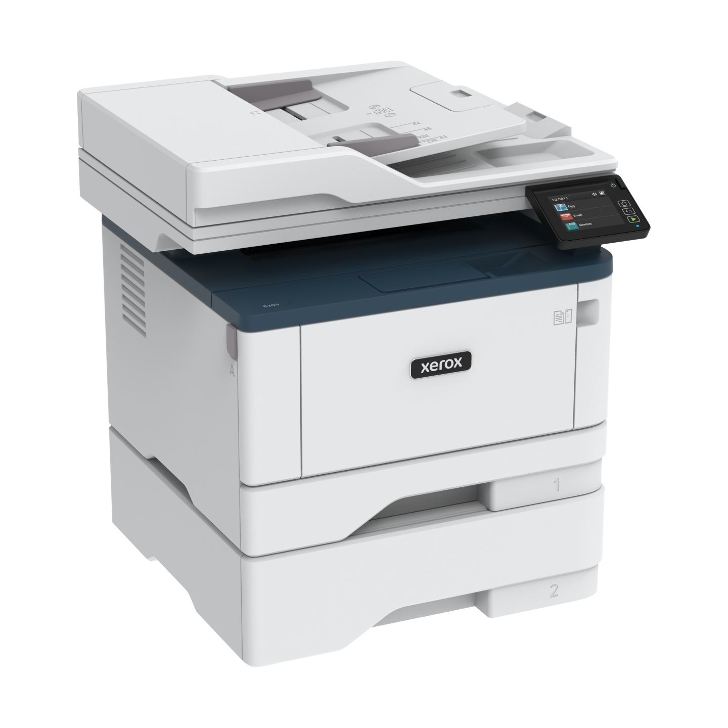 Xerox B305DNI A4 mono MFP 38ppm. Print, Copy, and Scan. Duplex, network, wifi, USB, 250 sheet paper tray / B305V_DNI