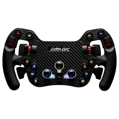 Simagic FX Steering Wheel, Carbon Fiber, QR50, Shifters + Dual Clutch, S204