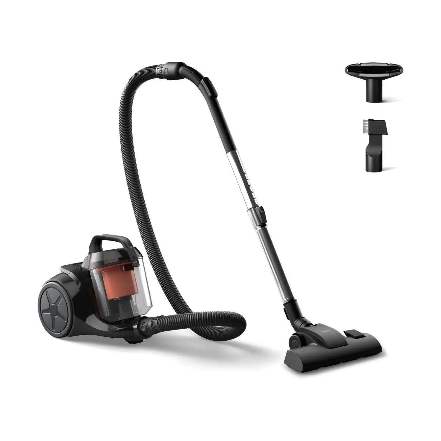 Philips | Vacuum cleaner | XB1142/10 1000 series | Bagless | Power 800 W | Dust capacity 1.3 L | Rich black/Coral moody