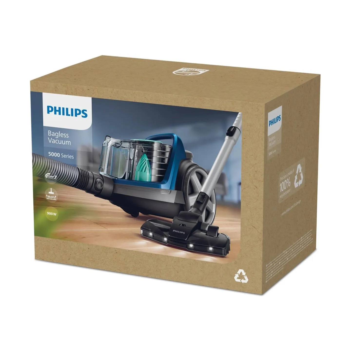 Philips 5000 Series Bagless vacuum cleaner FC9557/09, 900W, 99,9 % dust collection, PowerCyclone 7 / FC9557/09