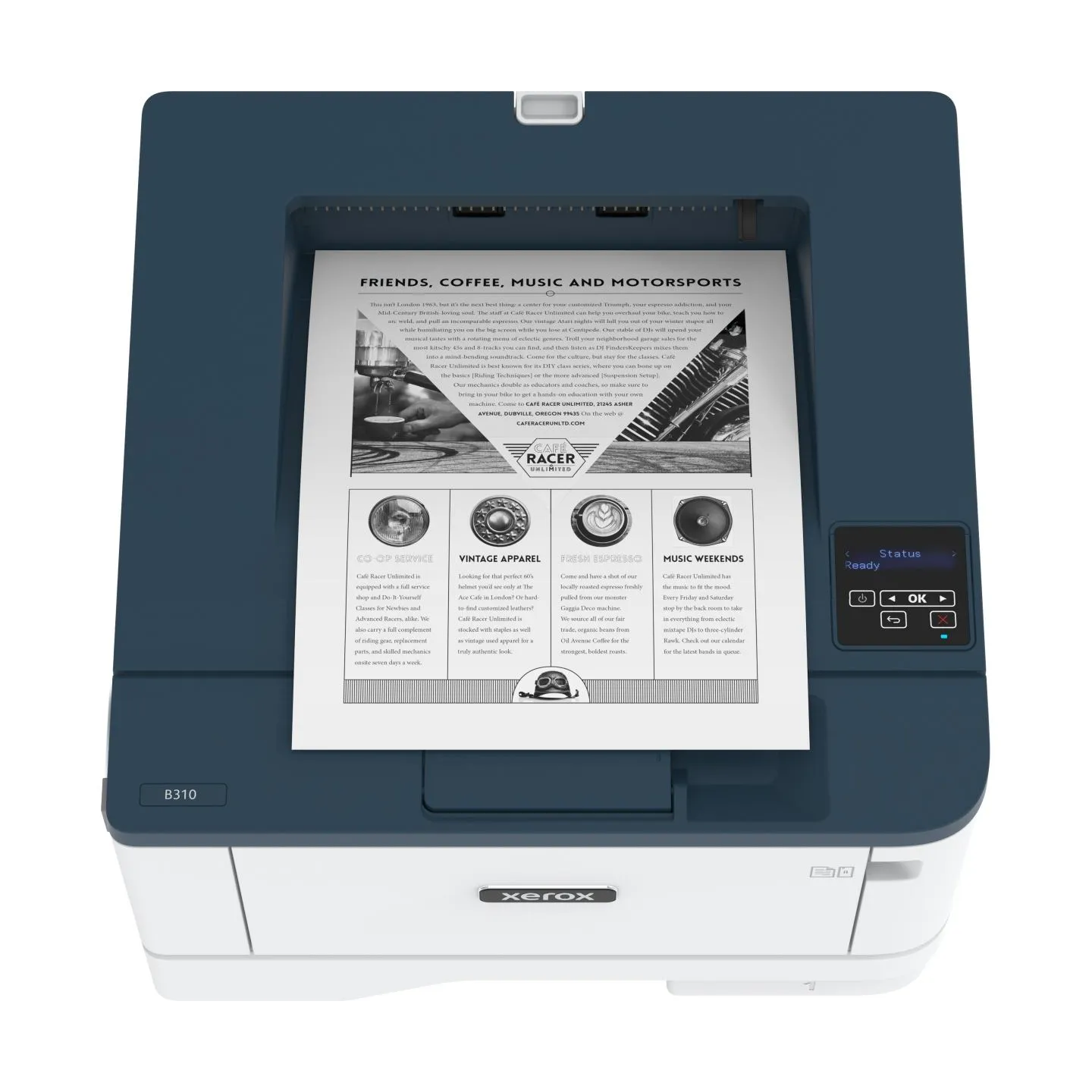 Xerox B310DNI A4 mono printer 40ppm. Duplex, network, wifi, USB, 250 sheet paper tray / B310V_DNI