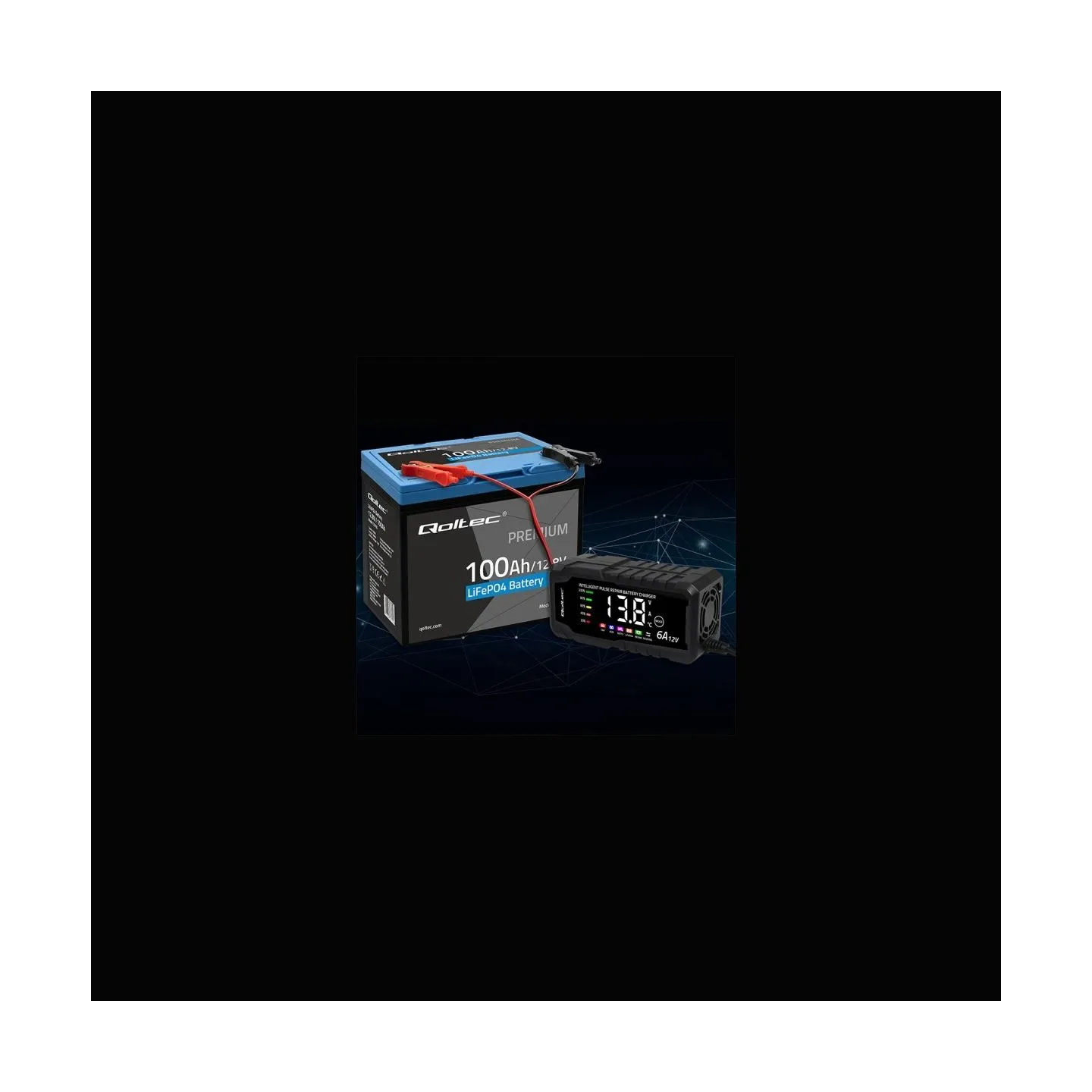 Qoltec 53705 LiFePO4 battery / 100Ah