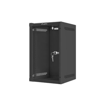 Lanberg | Rack cabinet 10" wall-mount 9U/280x310 (flat pack) with glass door | WF10-2309-10B | Black