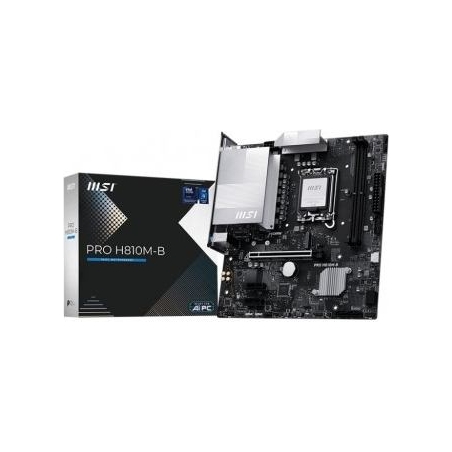 MSI PRO H810M-B | Processor family Intel H810 | Processor socket LGA1851 | DDR5 | Supported hard disk drive interfaces SATA, M.2