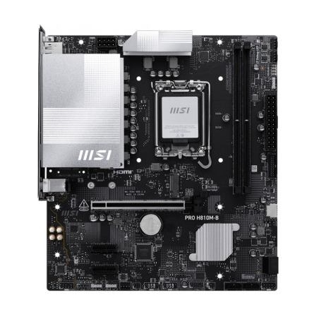 MSI PRO H810M-B | Processor family Intel H810 | Processor socket LGA1851 | DDR5 | Supported hard disk drive interfaces SATA, M.2