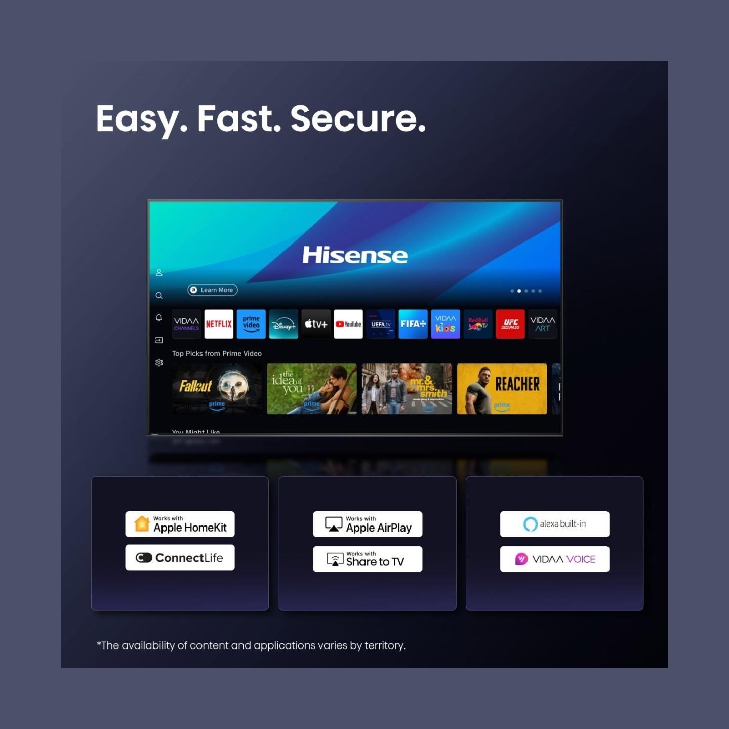 Hisense 4K TV | 85A6Q | 85 | Smart TV | VIDAA | UHD | Black