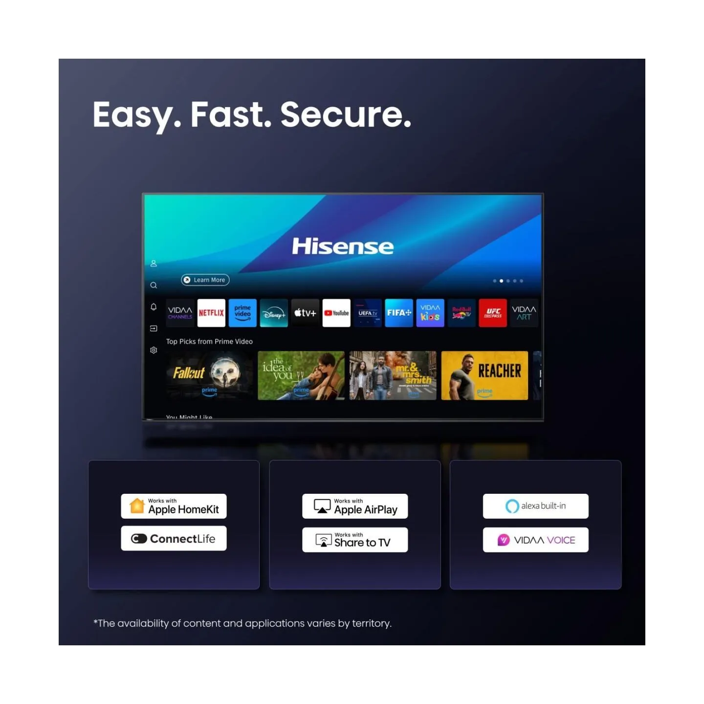 Hisense 4K TV | 85A6Q | 85 | Smart TV | VIDAA | UHD | Black