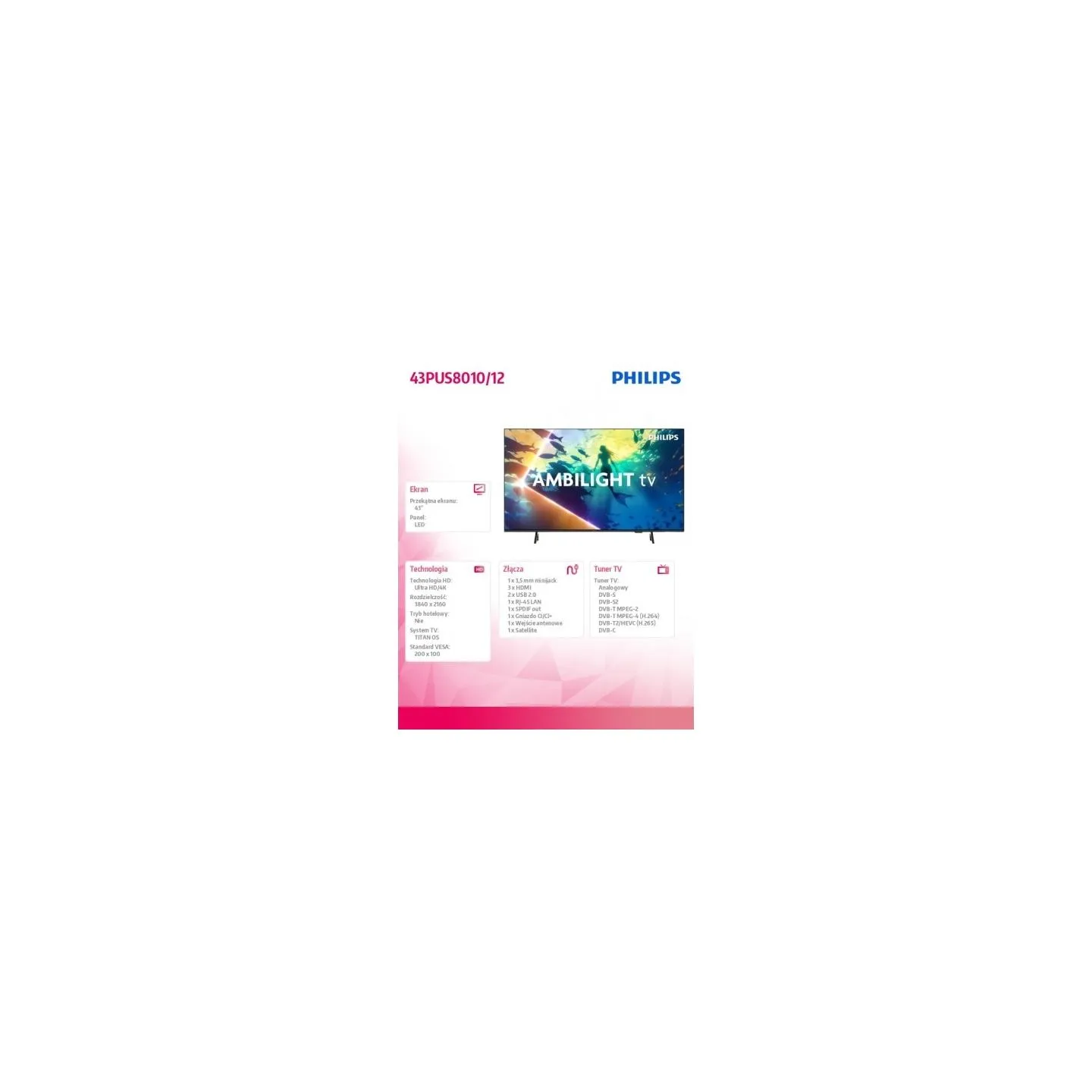 Philips TV LED 43 inches 43PUS8010/12