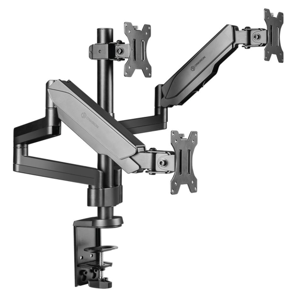 Onkron Triple Monitor Desk Mount Stand for 13-32-Inch LCD LED Screens up to 8 kg, Black