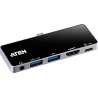 Aten UH3238 USB-C Travel Dock with Power Pass-Through | Aten | USB-C Travel Dock with Power Pass-Through | UH3238-AT | Dock