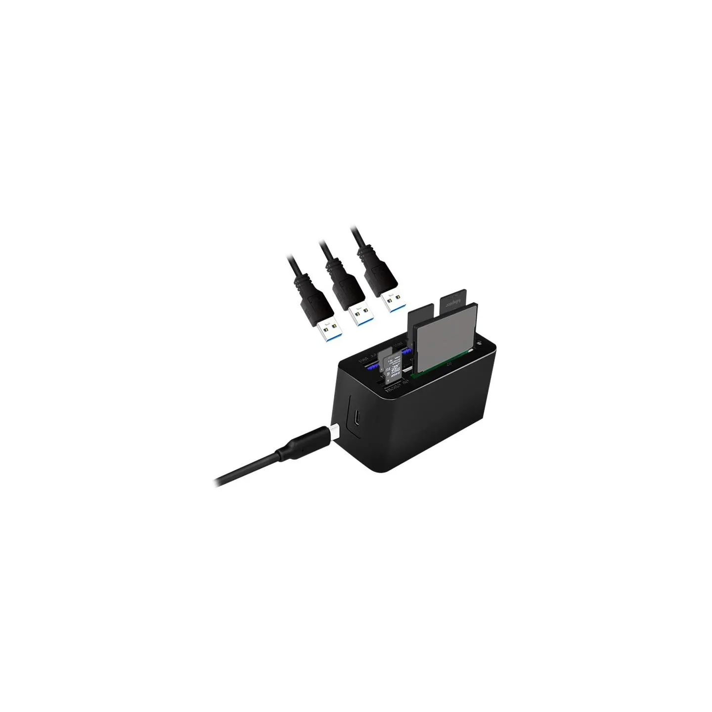Logilink USB3.2 Gen 1 docking sta tion, 8-port, mini,blac