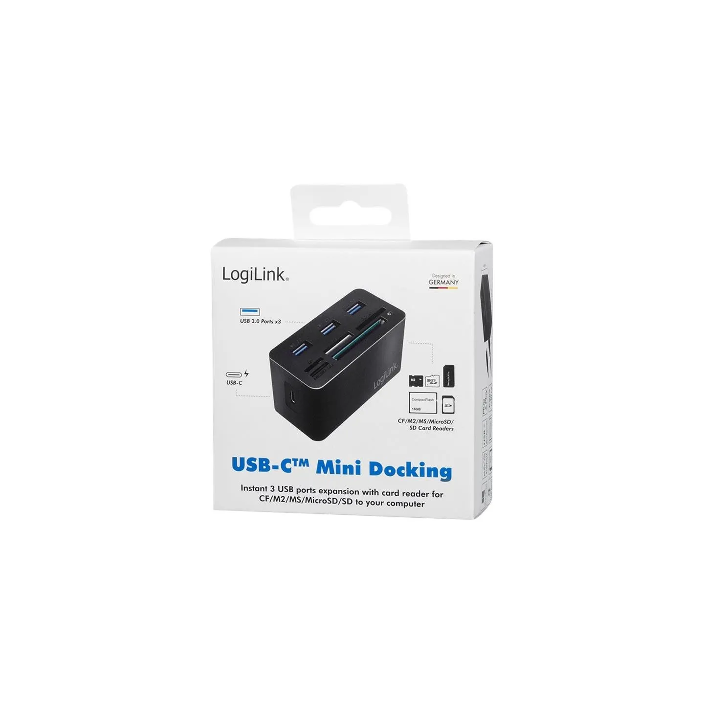 Logilink USB3.2 Gen 1 docking sta tion, 8-port, mini,blac