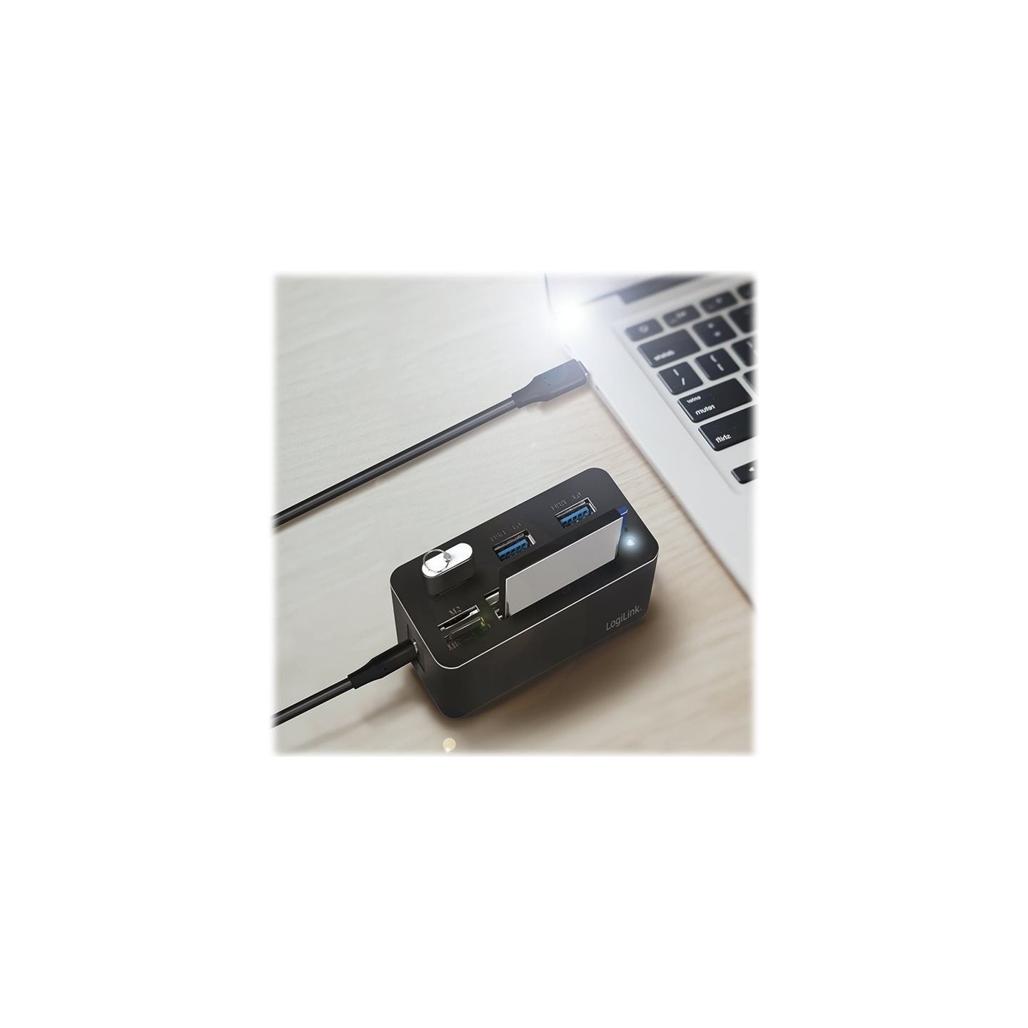 Logilink USB3.2 Gen 1 docking sta tion, 8-port, mini,blac