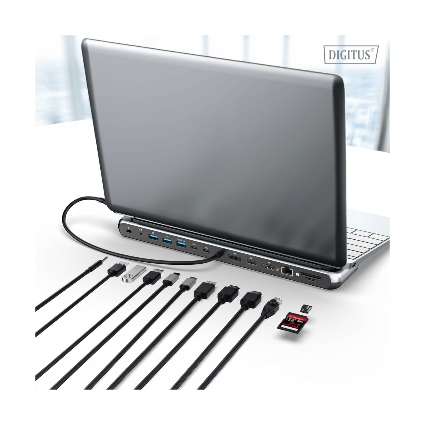 Digitus USB-C 8K docking station, 12-port | DA-70919 | Ethernet LAN (RJ-45) ports 1 | HDMI ports quantity 2