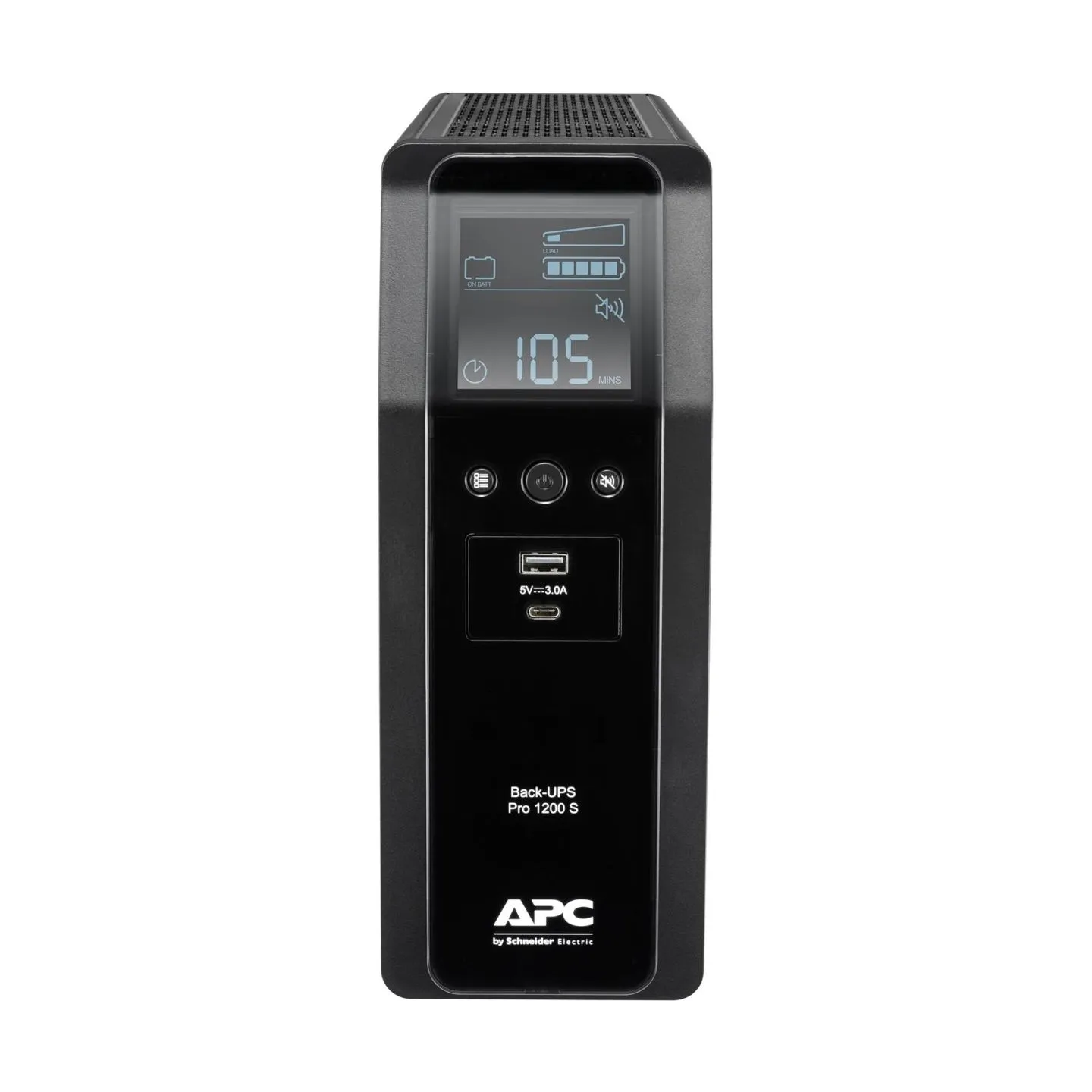 Schneider Electric APC Back-UPS Pro, tower, 230V, 8x IEC C13 outlets, sine wave, AVR, USB Type A+C ports, LCD, user-replaceable 